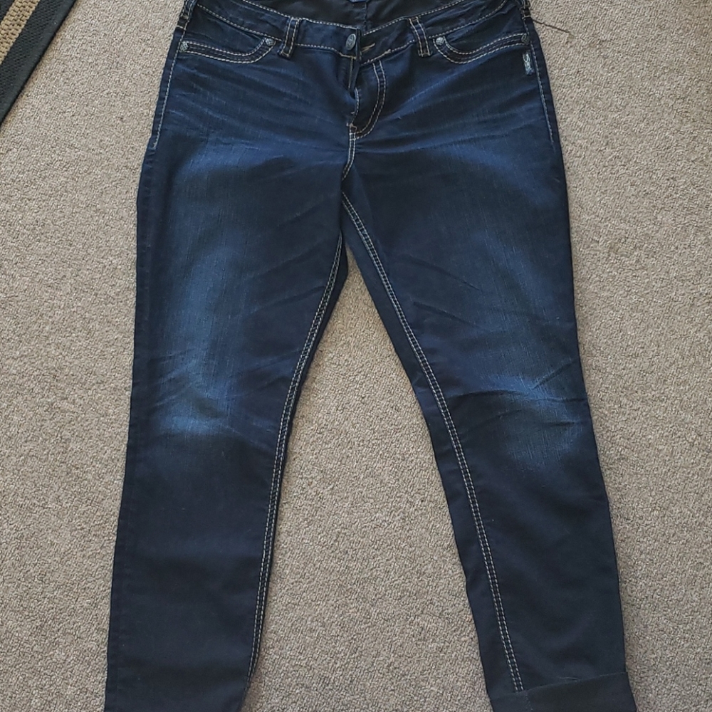 Straight legged jeans